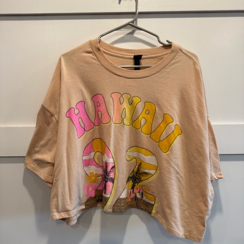 Wild Fable Hawaii Cropped Graphic T-Shirt - Tan